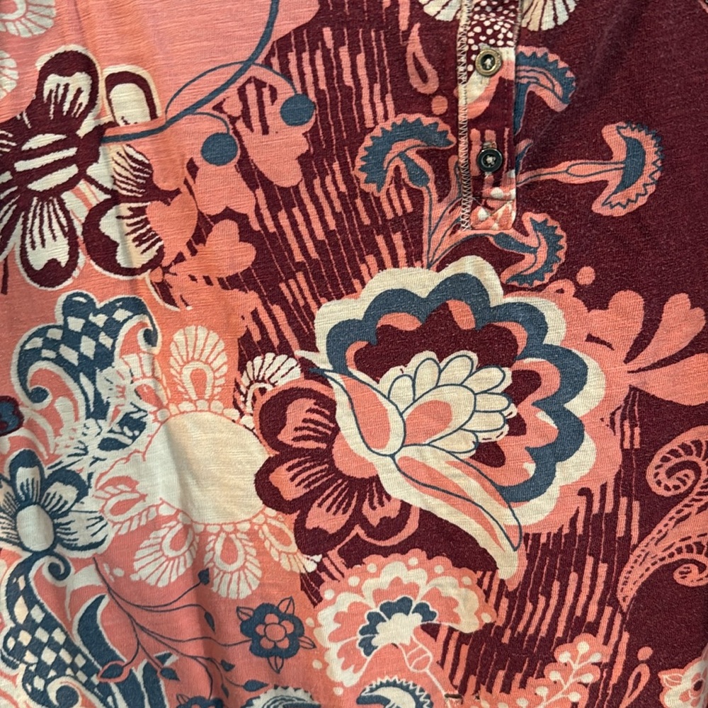 Sonoma | Pink and Red Paisley Bohemian Fitted Tank Top - Picture 4 of 9